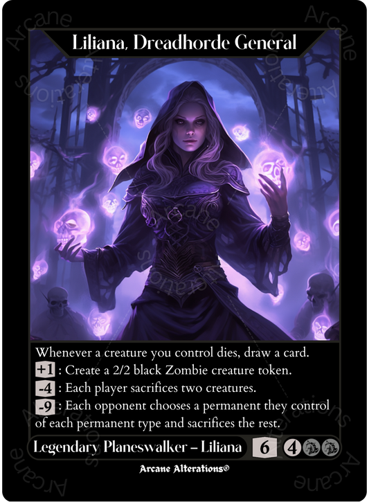 Liliana, Dreadhorde General - High Quality Altered Art Custom Proxy Cards