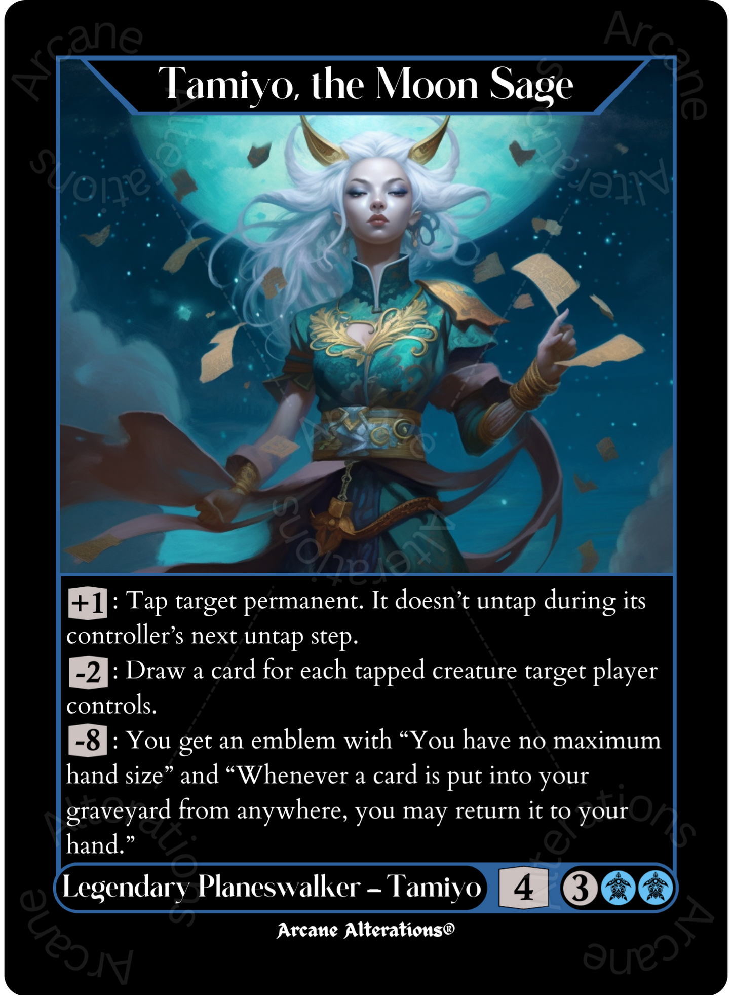 Tamiyo, the Moon Sage - High Quality Altered Art Custom Proxy Cards