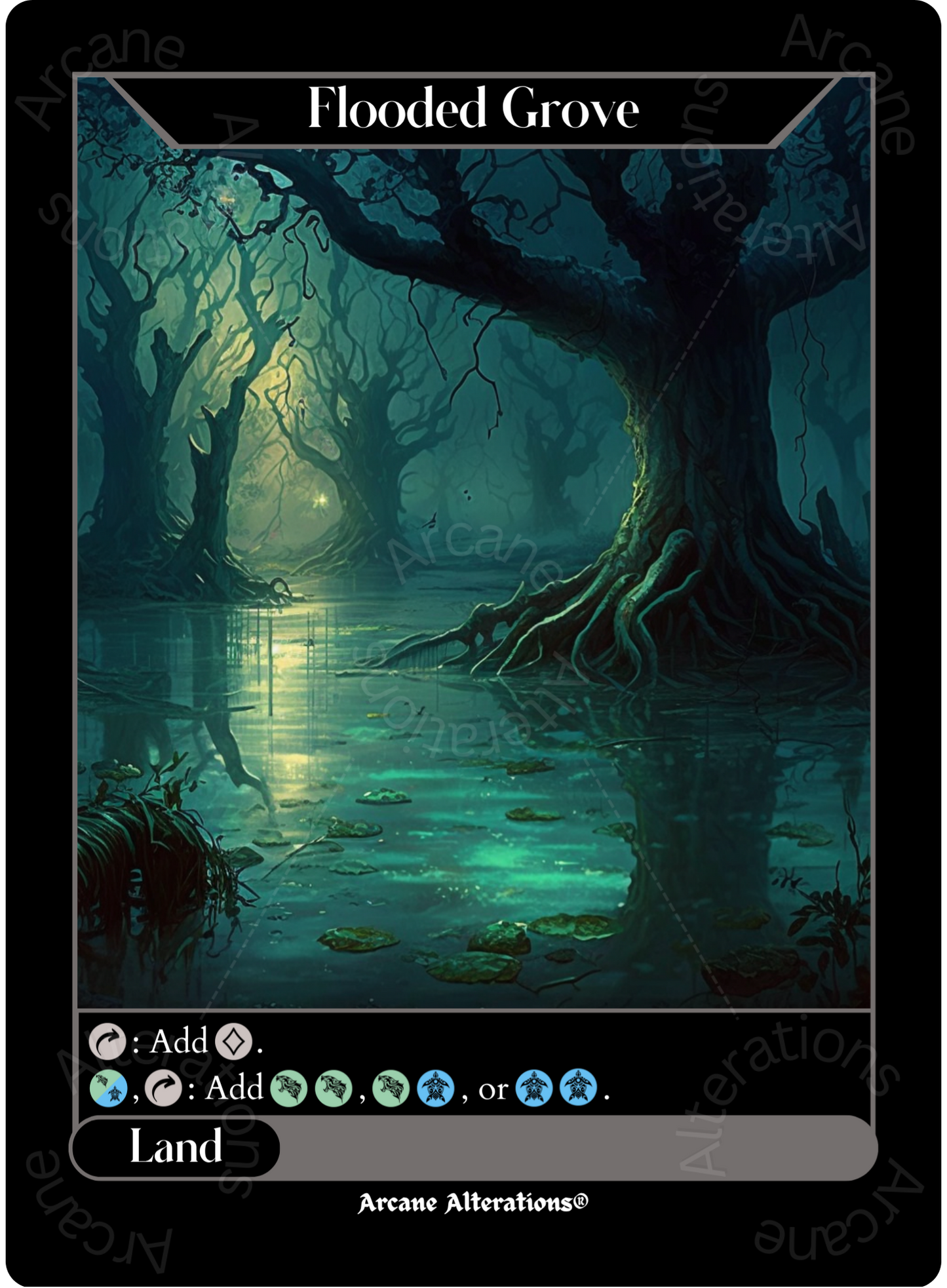 Flooded Grove - High Quality Altered Art Custom Proxy Cards