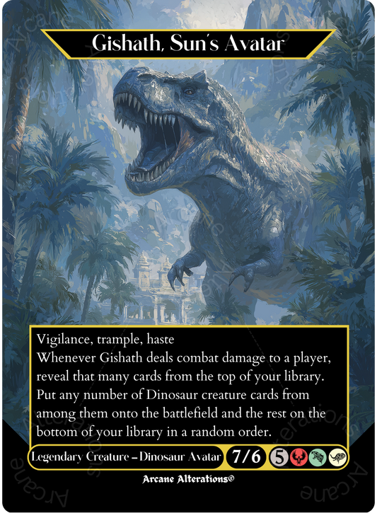 Gishath, Sun's Avatar - Full Art Altered Art Custom Proxy Cards