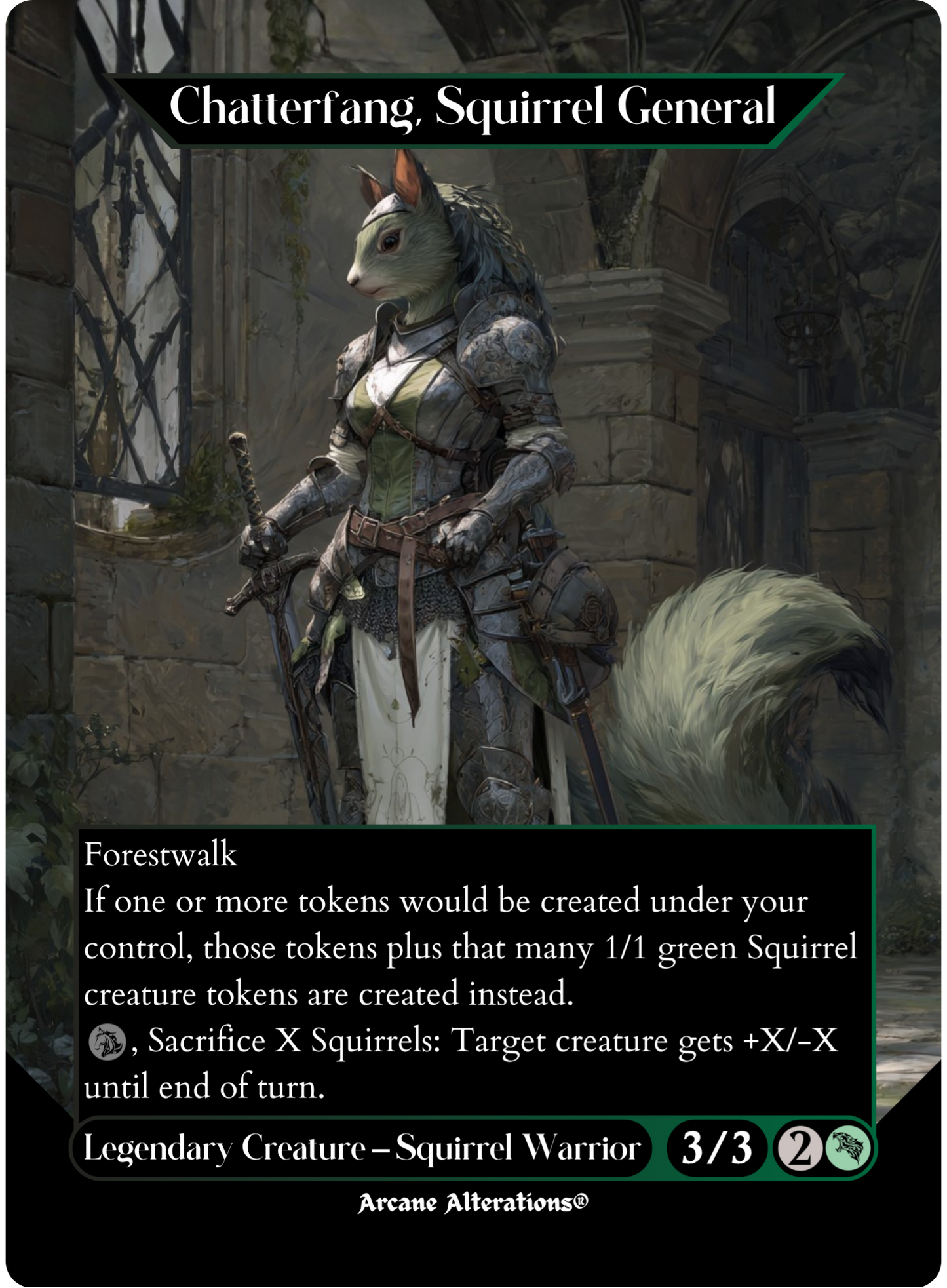 Chatterfang, Squirrel General - Full Art Altered Art Custom Proxy Cards