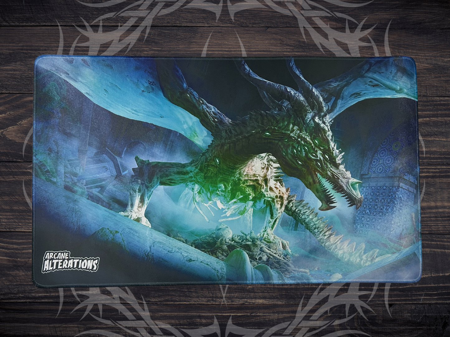 Undead Dragon Stitched Edge Playmat 24"x14" (3mm)