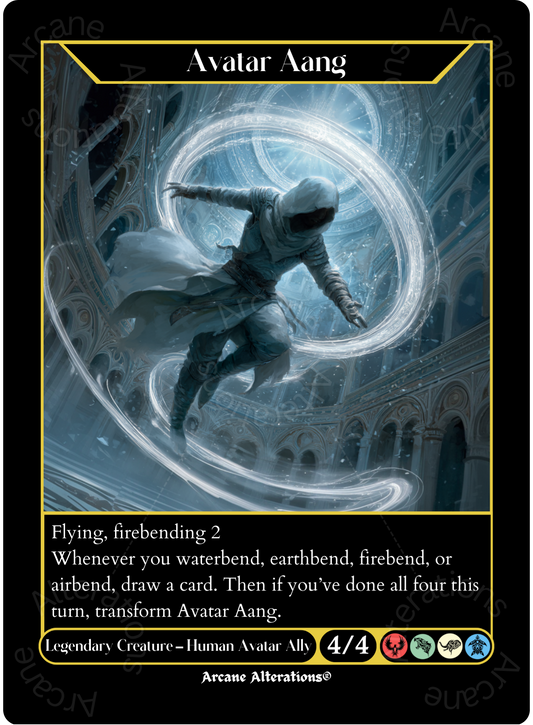 Avatar Aang / Aang, Master of Elements - Full Art Altered Art Custom Proxy Cards