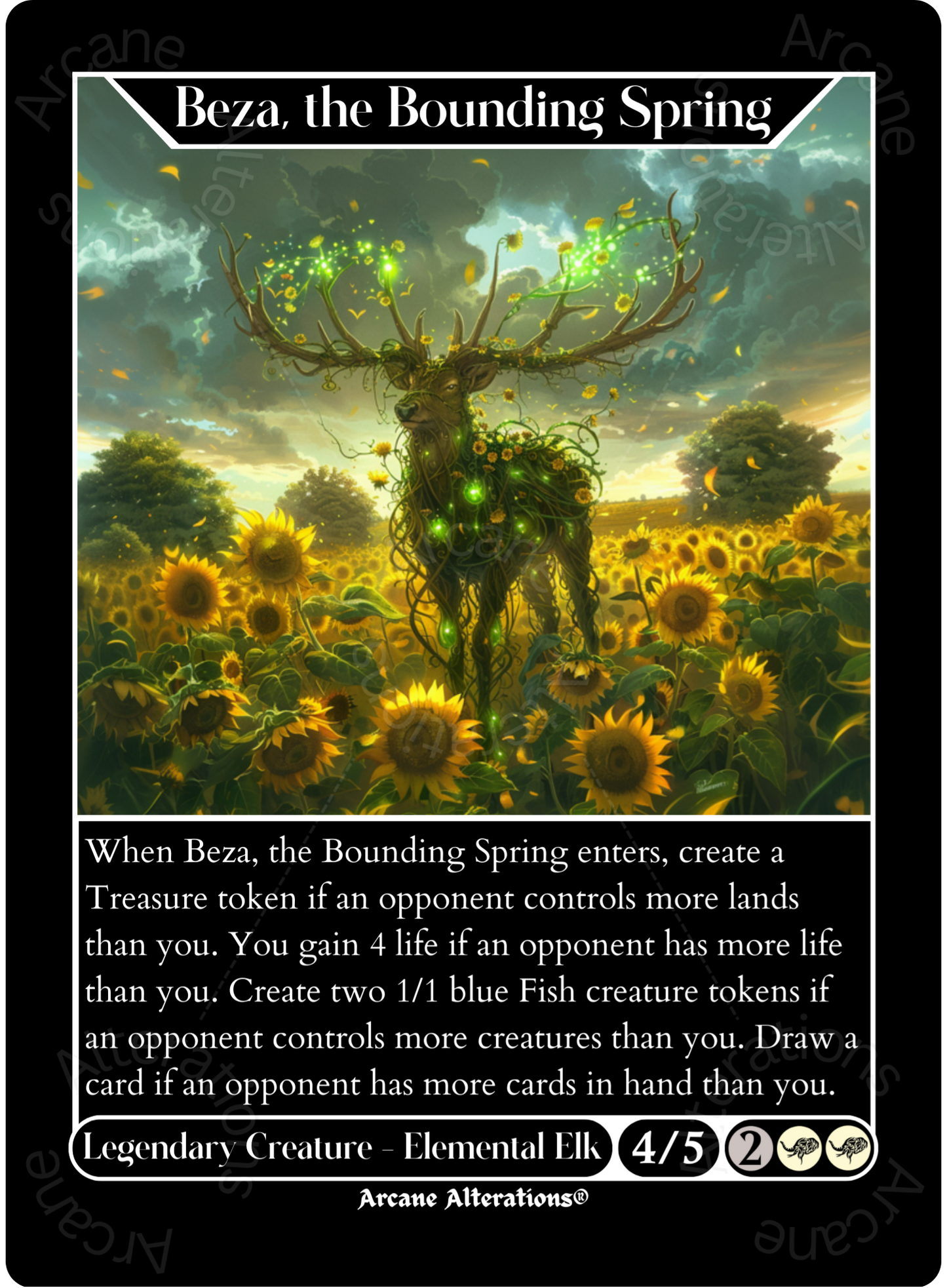 Beza, the Bounding Spring - High Quality Altered Art Custom Proxy Card