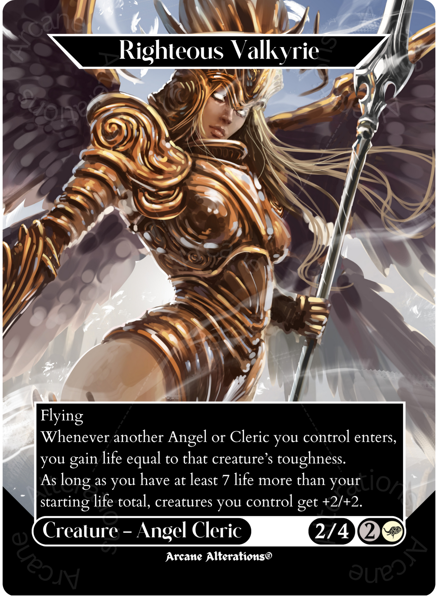 Righteous Valkyrie - Full Art Altered Art Custom Proxy Cards