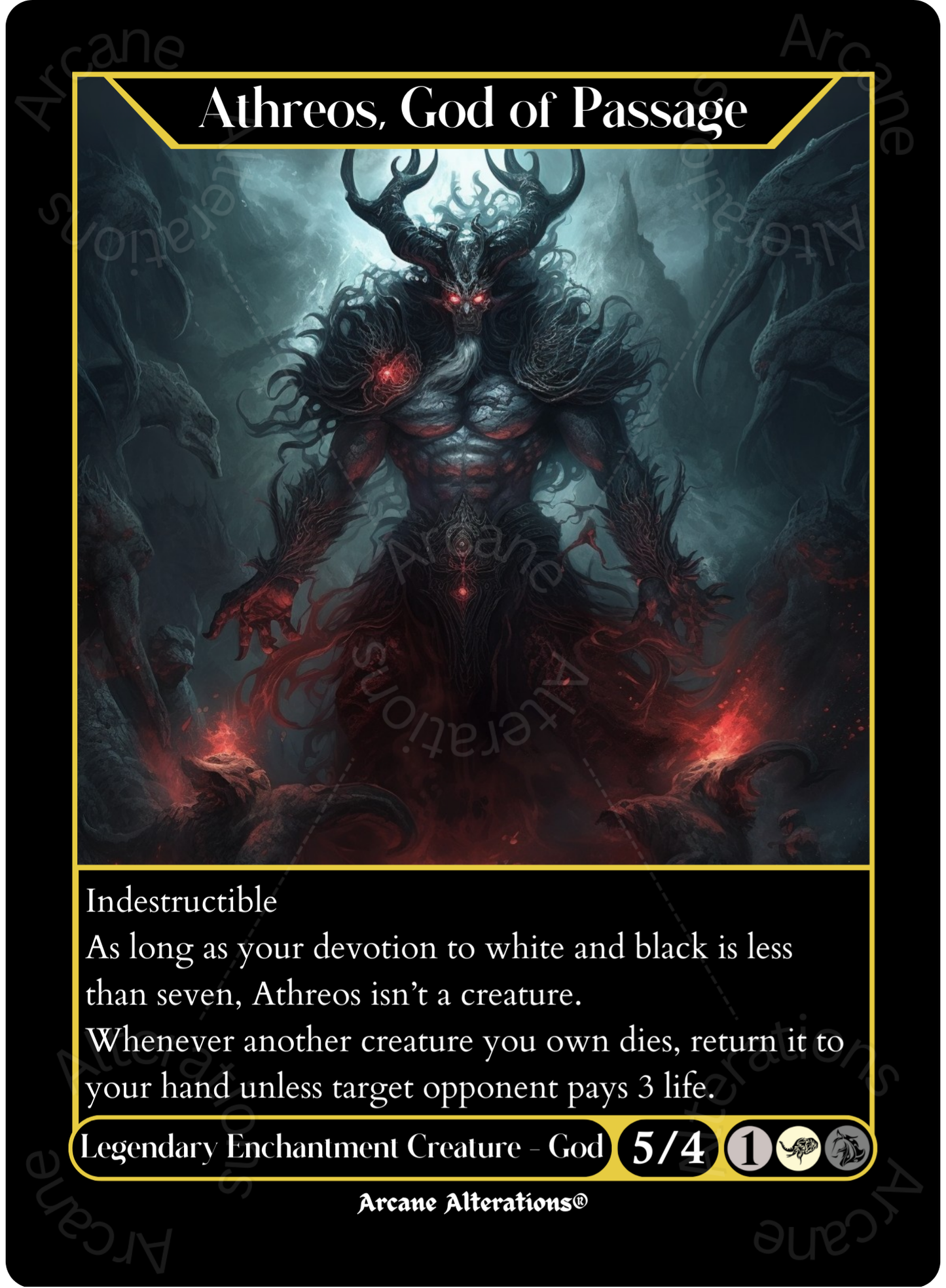 Atheros, God of Passage - High Quality Altered Art Custom Proxy Cards