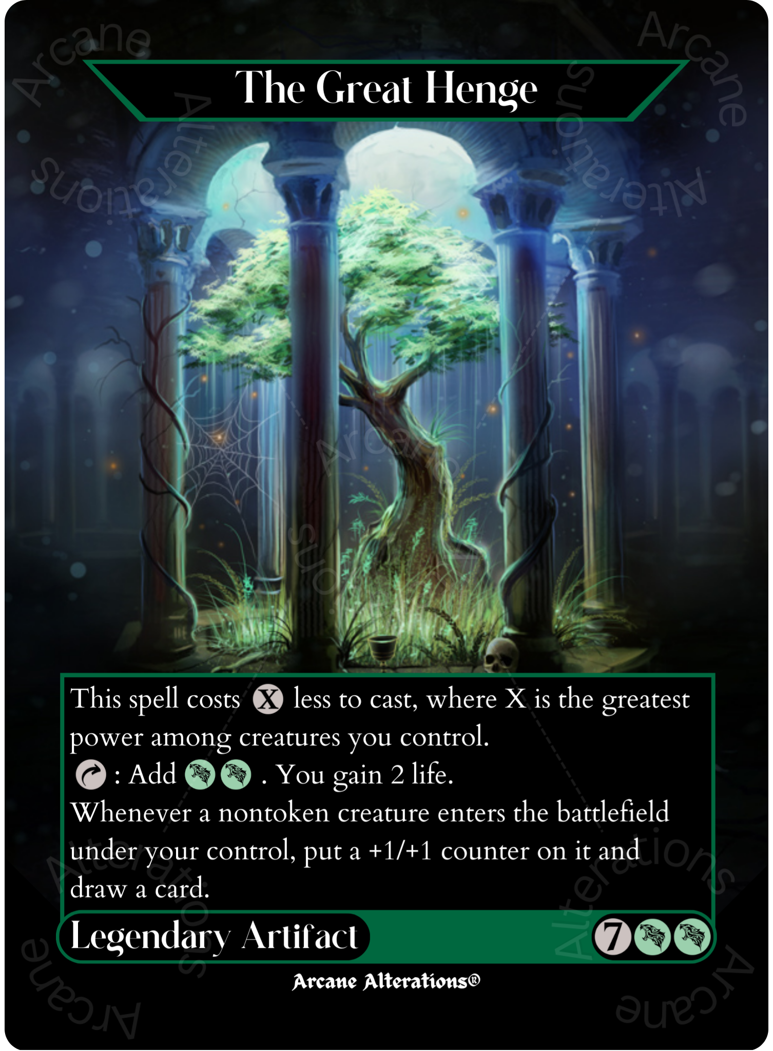 full art altered mtg cards The Great Henge - Full Art Altered Art Custom Proxy Cards