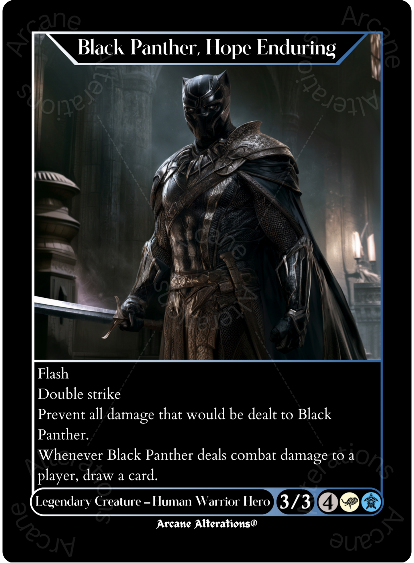 King T'Challa / Black Panther, Hope Enduring - High Quality Altered Art Custom Proxy Cards