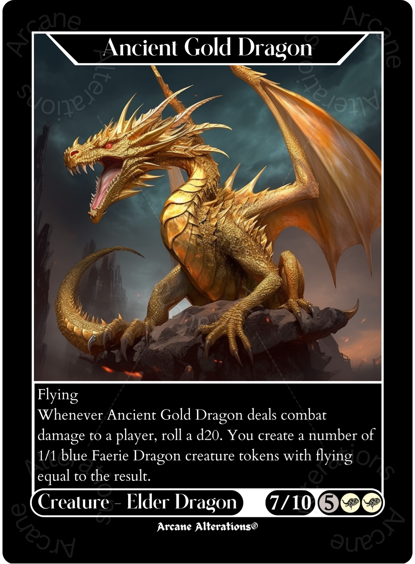 Ancient Gold Dragon - High Quality Altered Art Custom Proxy Cards