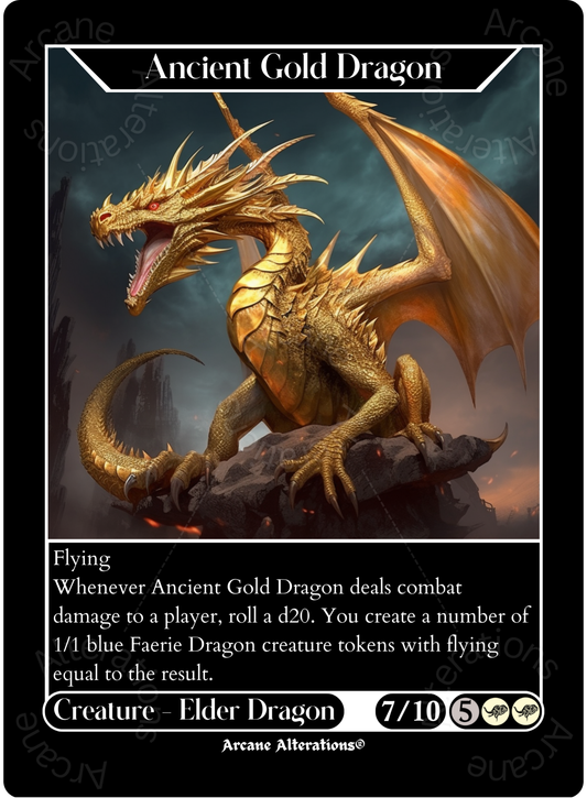 Ancient Gold Dragon - High Quality Altered Art Custom Proxy Cards