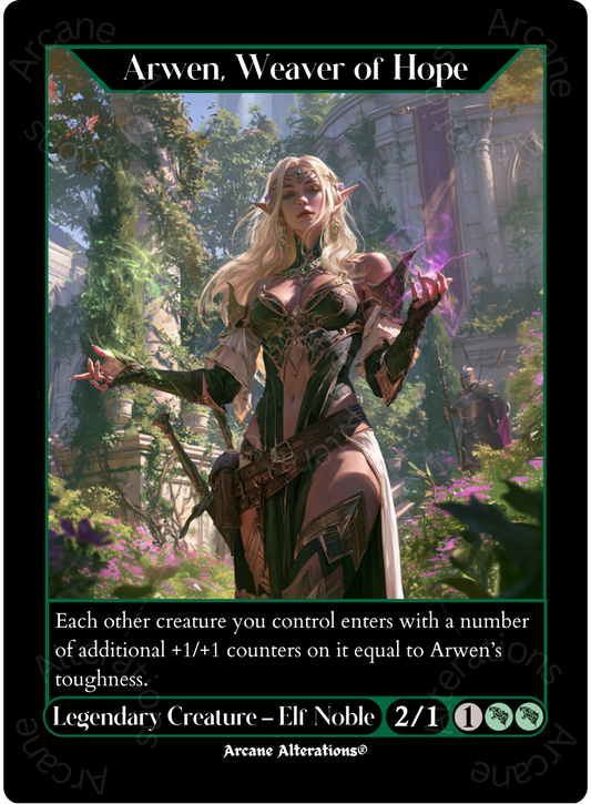 Arwen, Weaver of Hope - High Quality Altered Art Custom Proxy Cards
