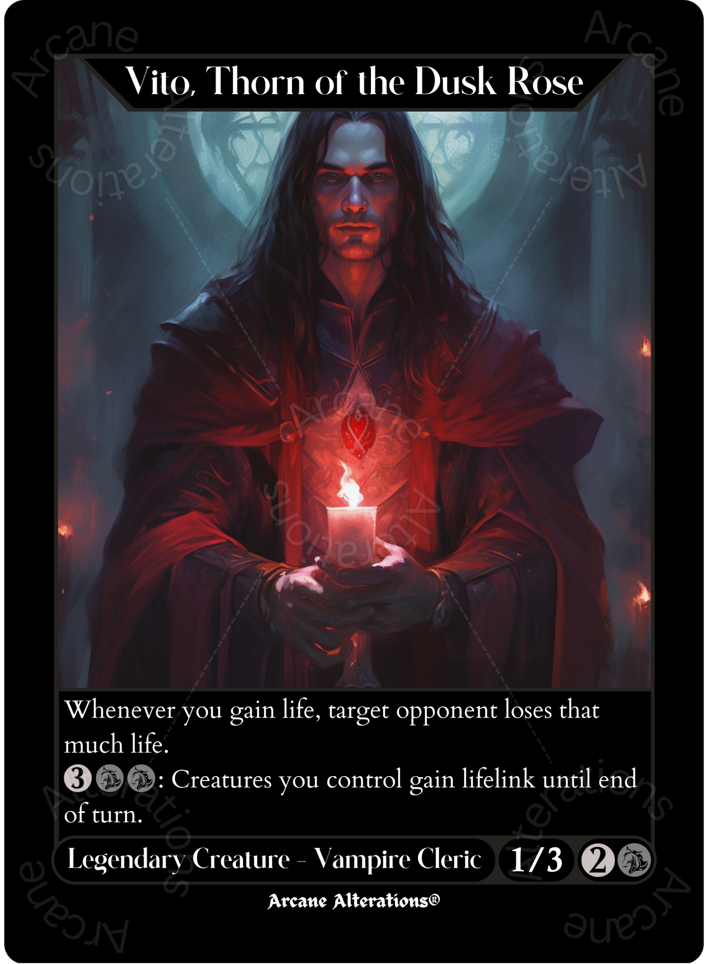 Vito, Thorn of the Dusk Rose - High Quality Altered Art Custom Proxy Cards