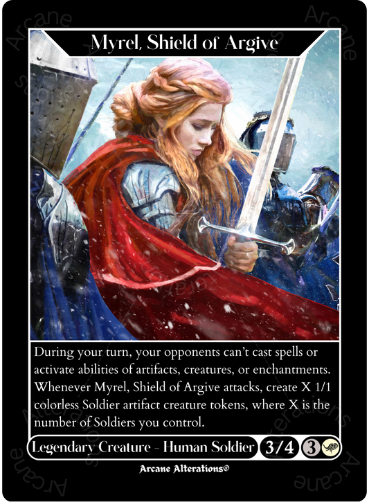 Myrel, Shield of Argive - High Quality Altered Art Custom Proxy Cards