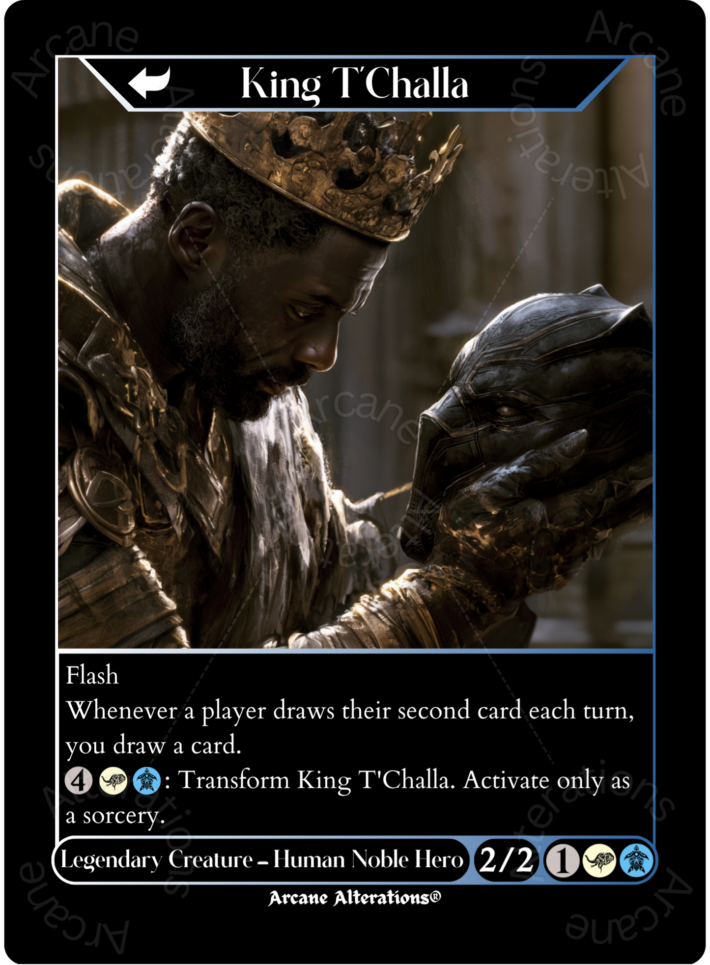 King T'Challa / Black Panther, Hope Enduring - High Quality Altered Art Custom Proxy Cards