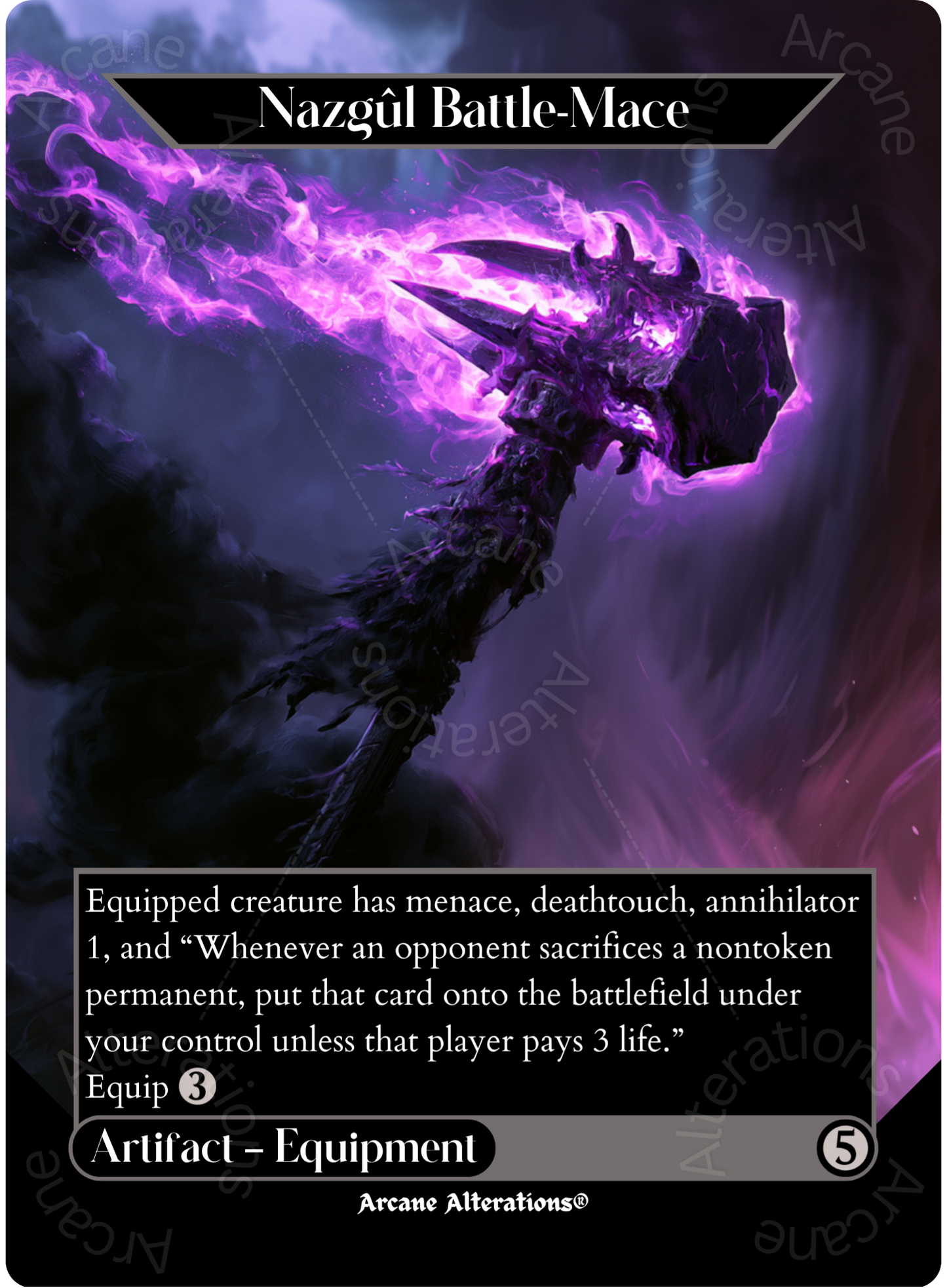 Nazgul Battle-Mace - Full Art Altered Art Custom Proxy Cards