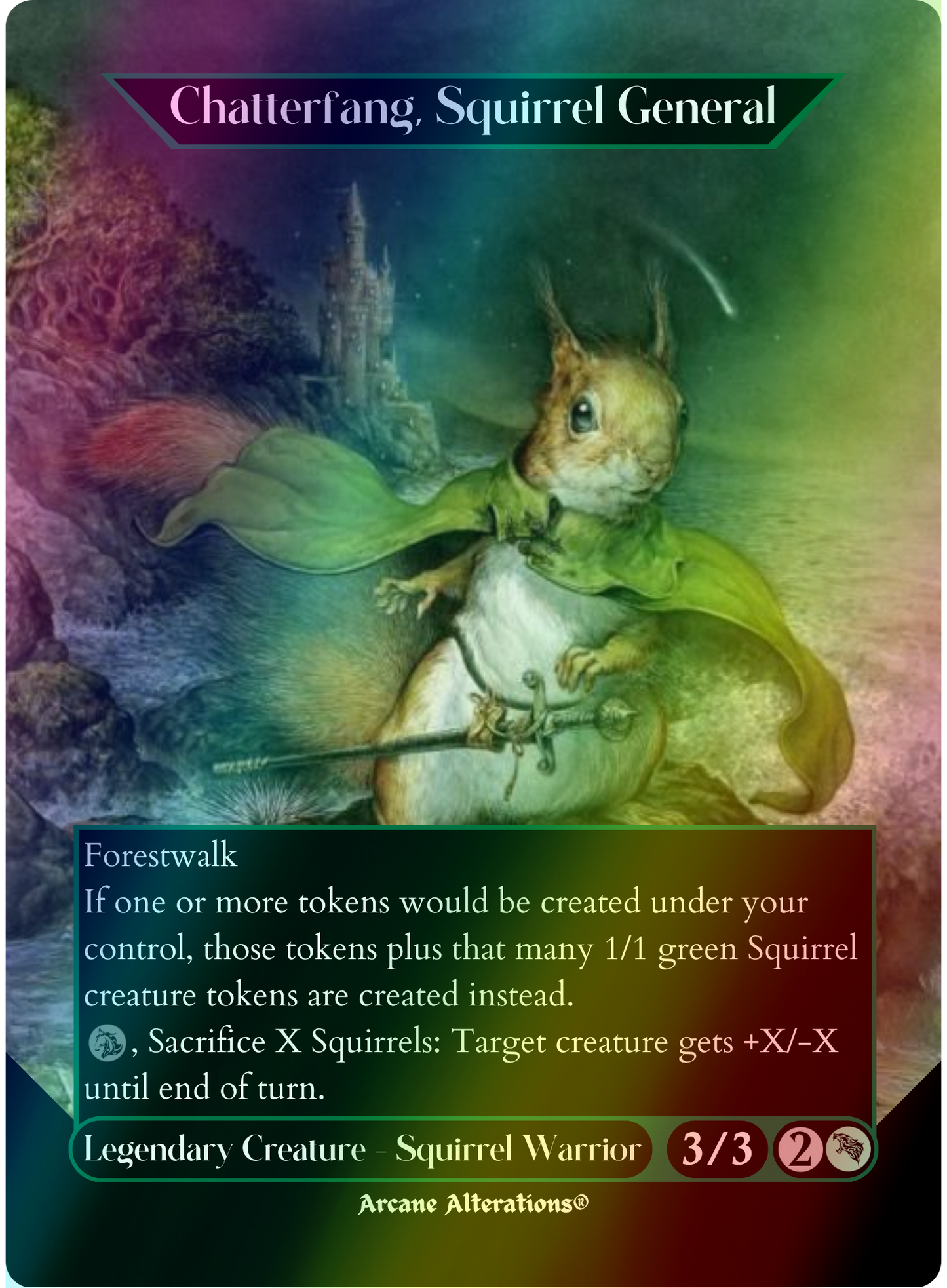 Chatterfang, Squirrel General - Full Art Altered Art Custom Proxy Cards