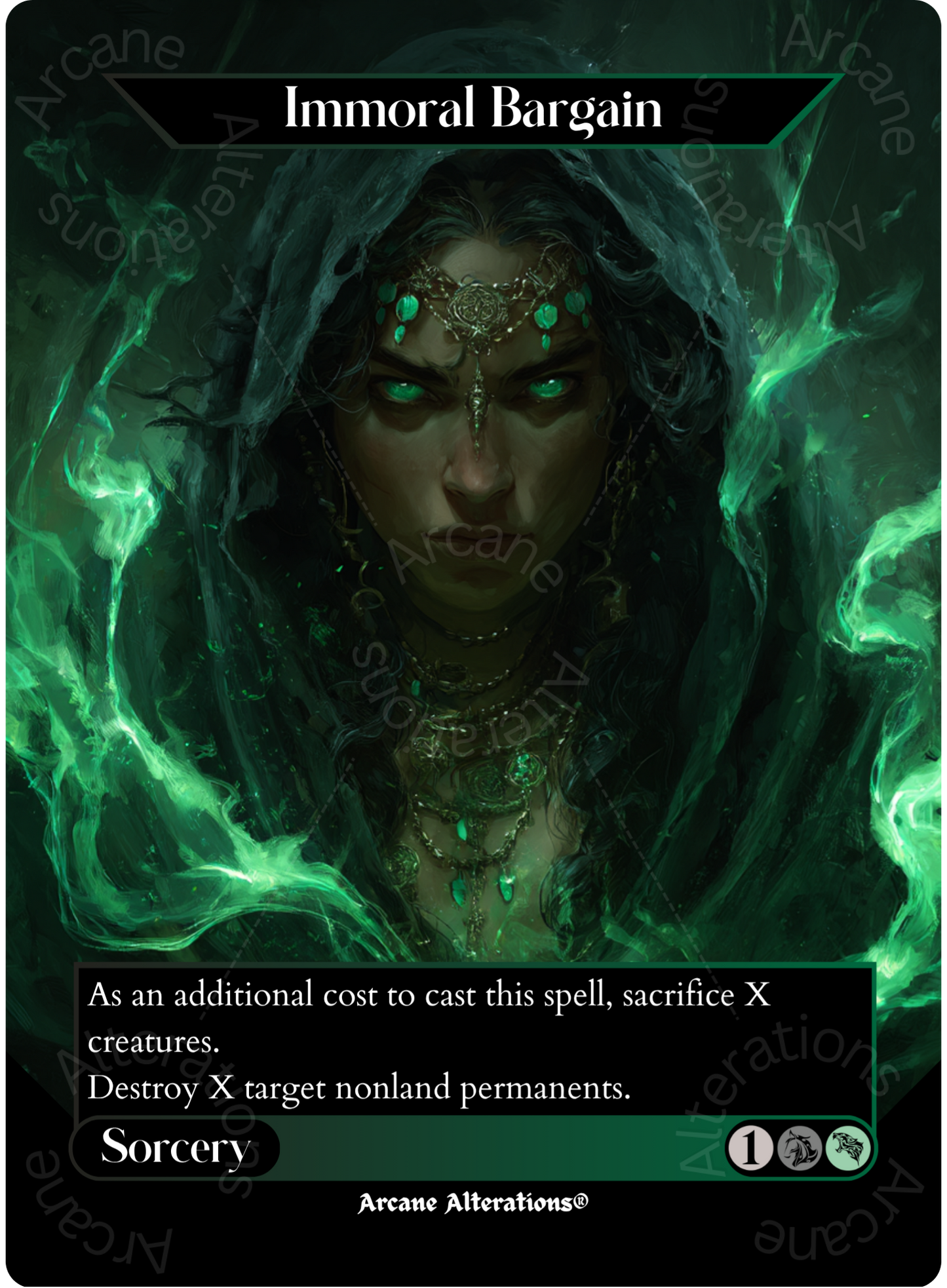 Immoral Bargain - Full Art Altered Art Custom Proxy Cards