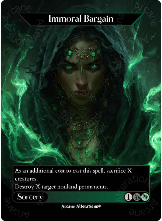Immoral Bargain - Full Art Altered Art Custom Proxy Cards