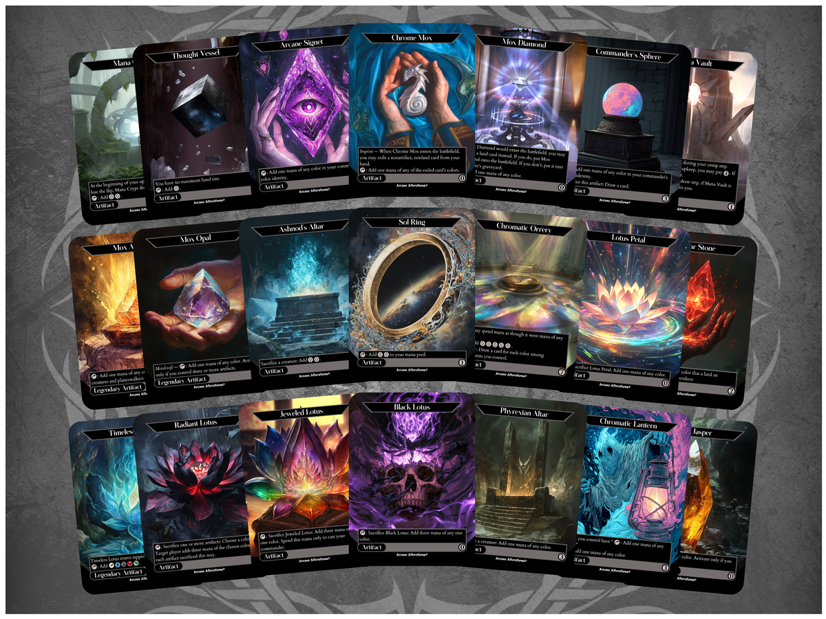 Mana Artifacts 21-Card Discount Bundle - Full Art Altered Art Custom Proxy Cards