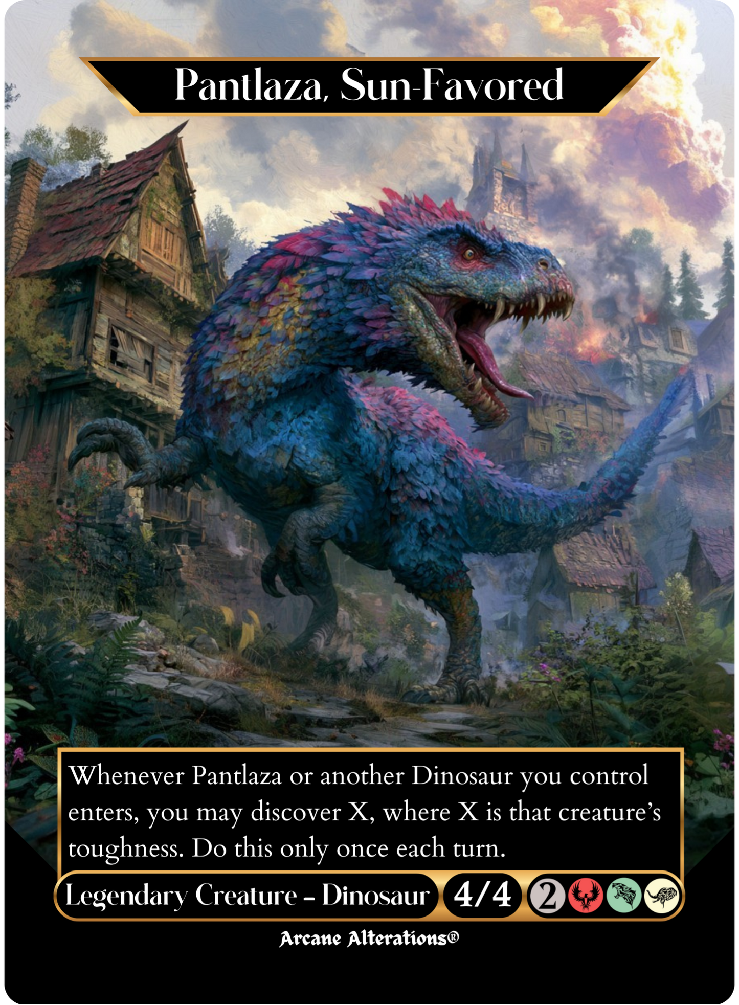 Pantlaza, Sun-Favored - Full Art Altered Art Custom Proxy Cards