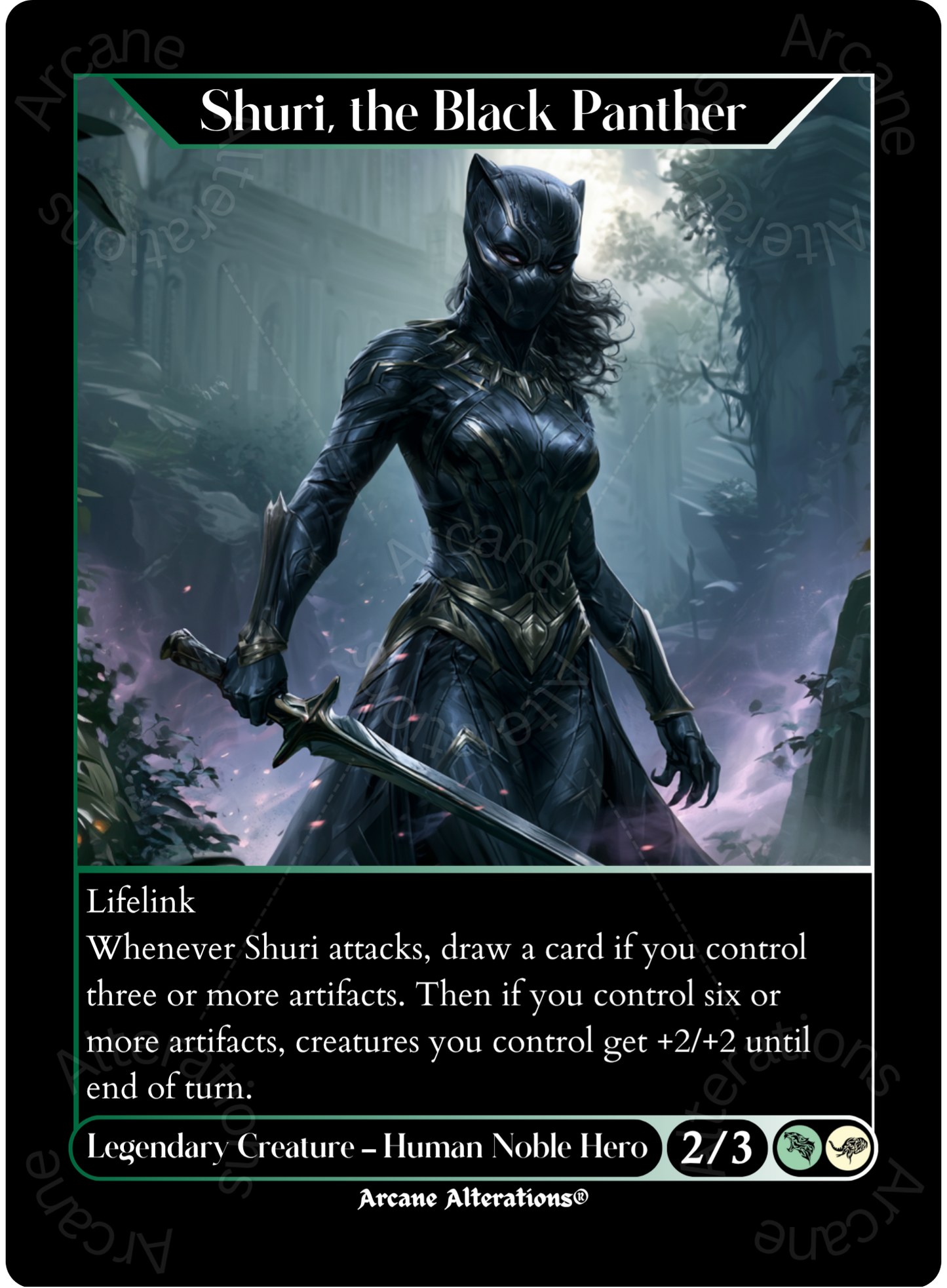 Shuri, the Black Panther - High Quality Altered Art Custom Proxy Cards