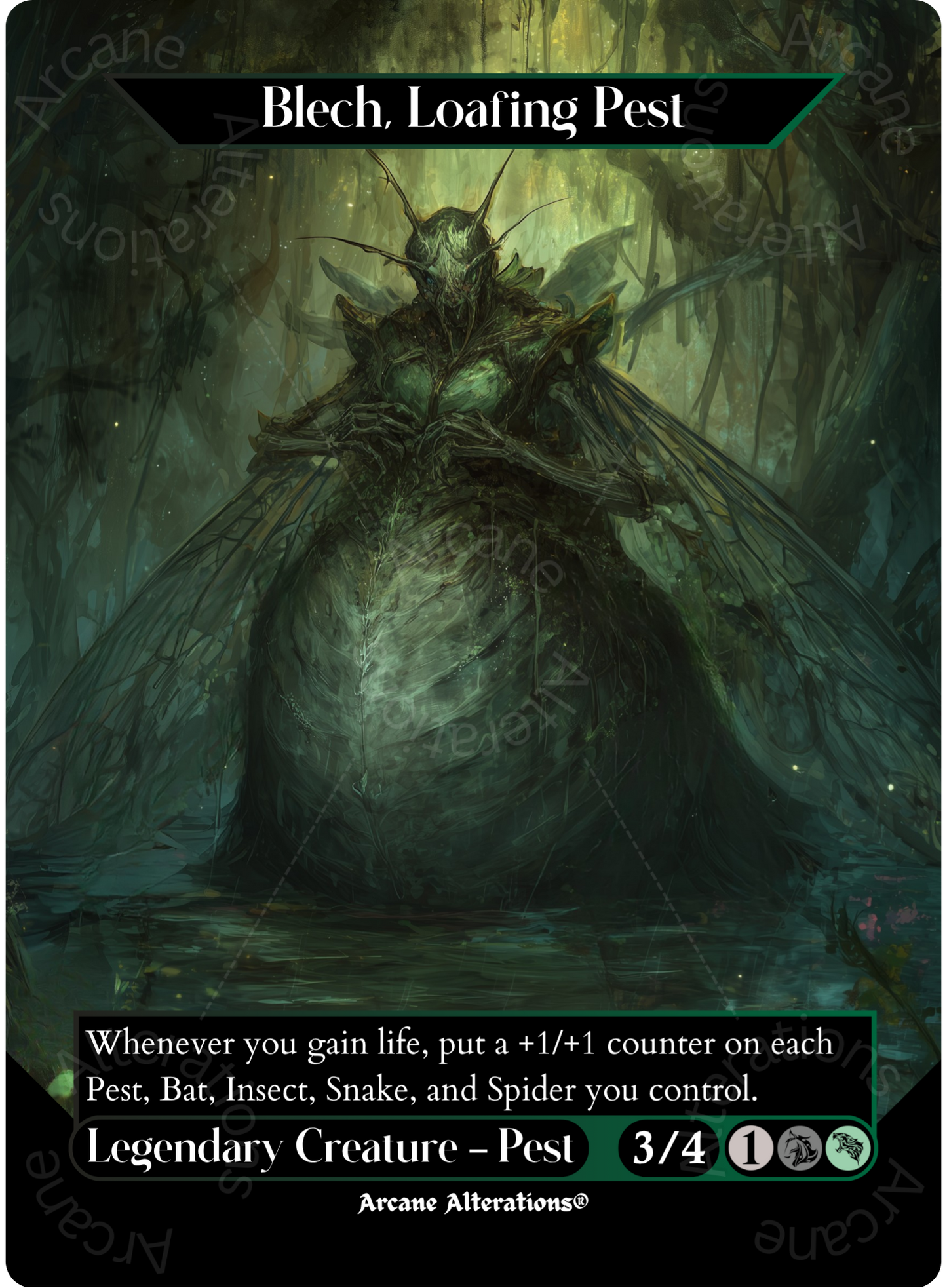 Blech, Loafing Pest - Full Art Altered Art Custom Proxy Cards