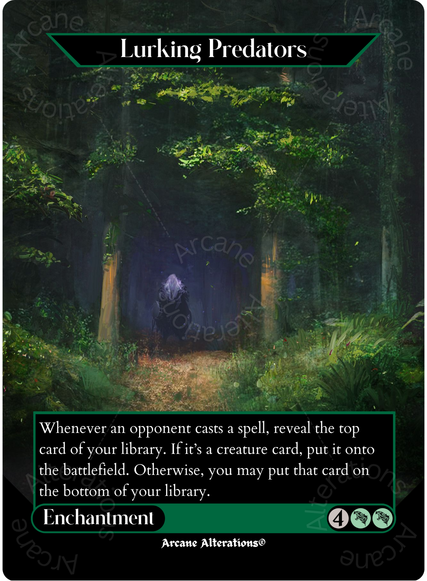 Lurking Predators - Full Art Altered Art Custom Proxy Cards