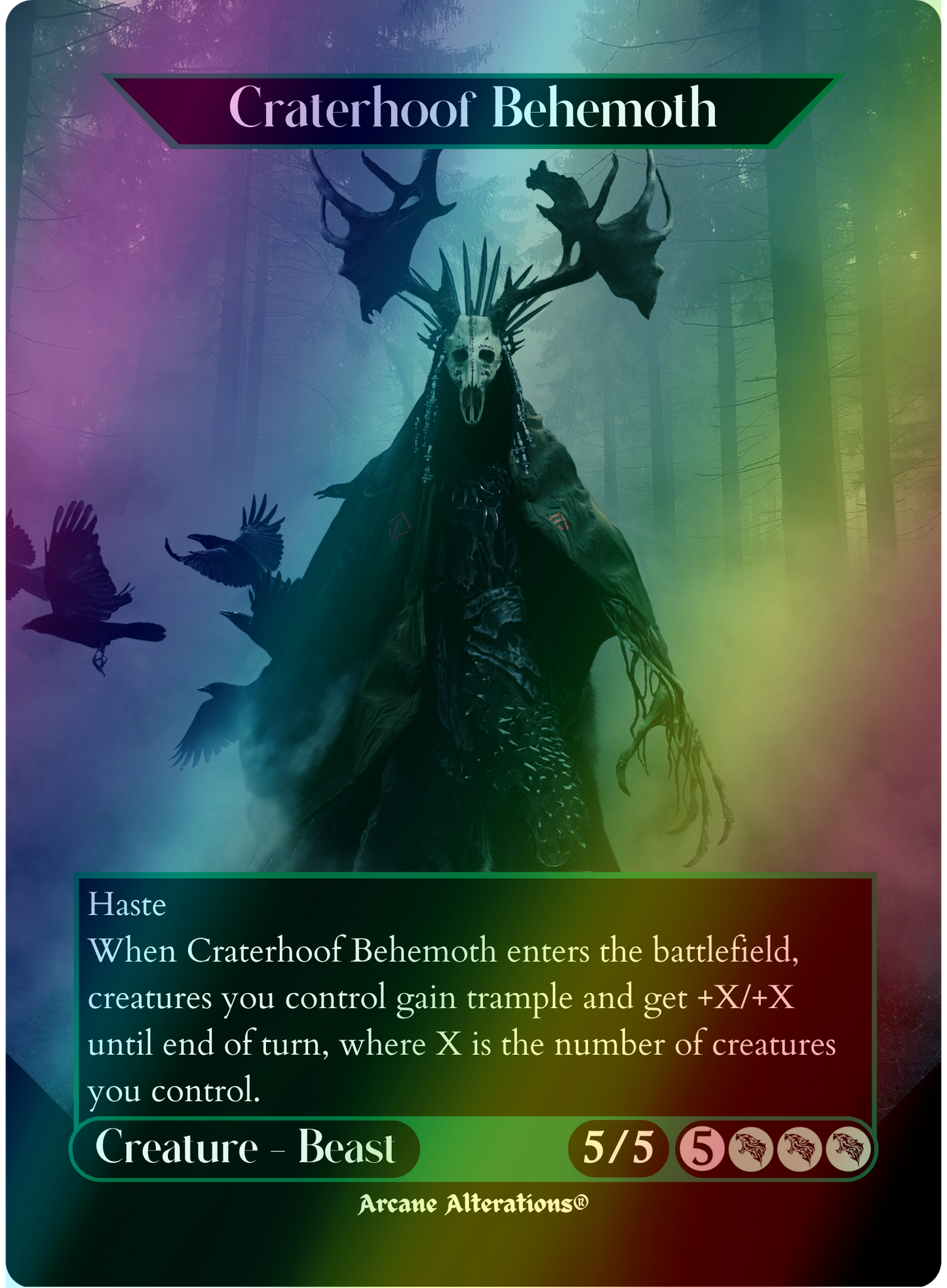 Craterhoof Behemoth - Full Art Altered Art Custom Proxy Cards