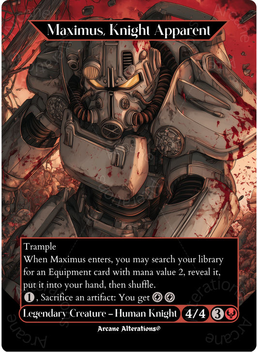 Maximus, Knight Apparent - Full Art Altered Art Custom Proxy Cards