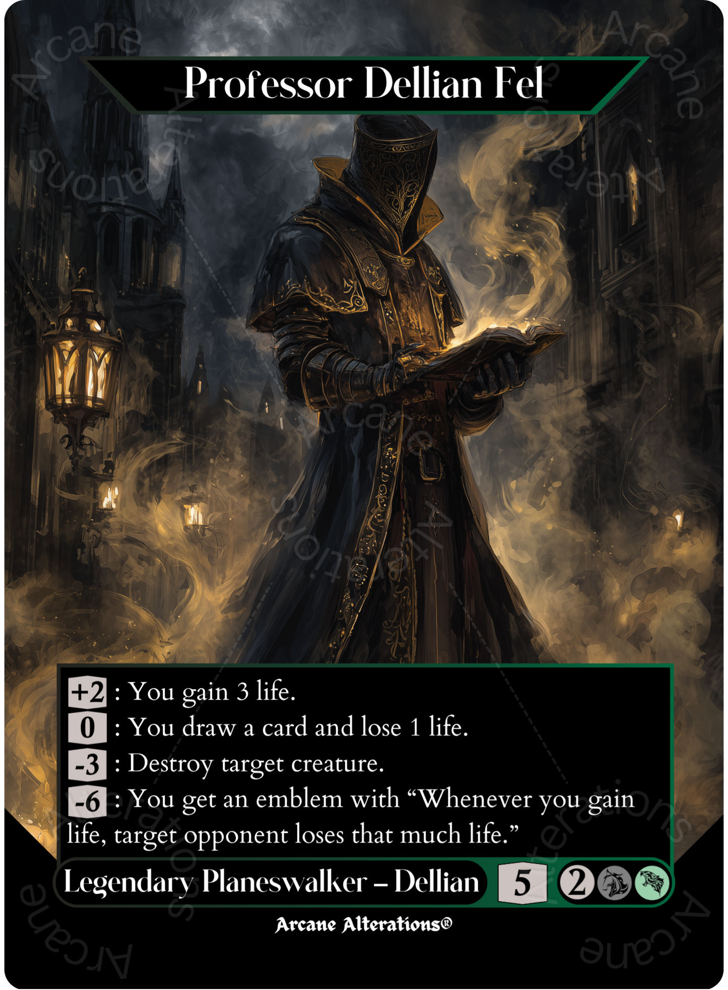Professor Dellian Fel - Full Art Altered Art Custom Proxy Cards