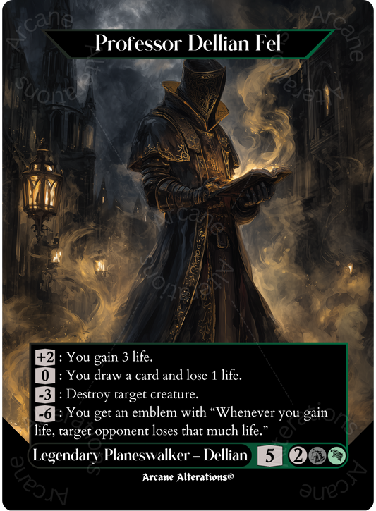 Professor Dellian Fel - Full Art Altered Art Custom Proxy Cards