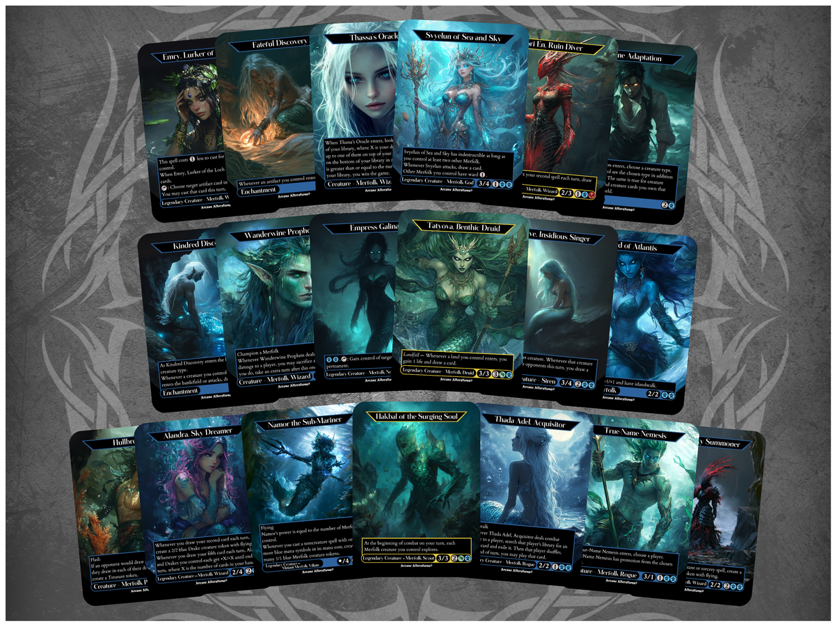 Merfolk 19-Card Discount Bundle - Full Art Altered Art Custom Proxy Cards