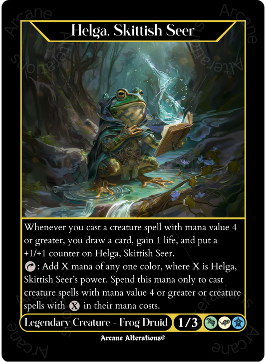 Helga, Skittish Seer - High Quality Altered Art Custom Proxy Card