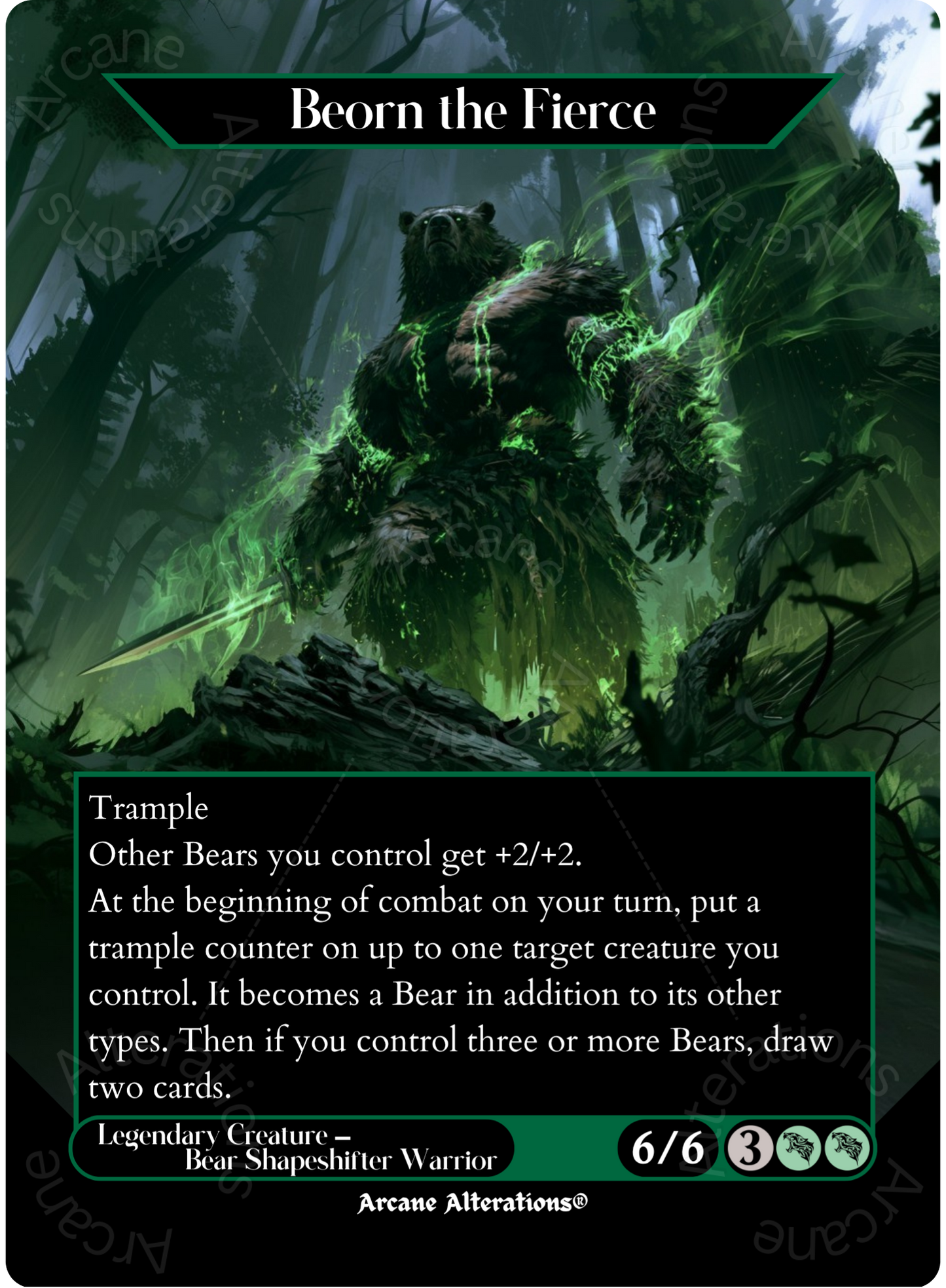 Beorn the Fierce - Full Art Altered Art Custom Proxy Cards