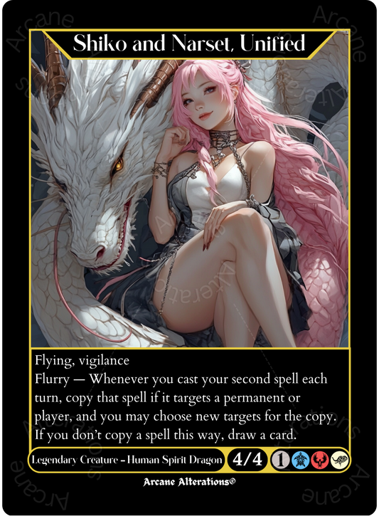 Shiko and Narset, Unified - High Quality Altered Art Custom Proxy Cards