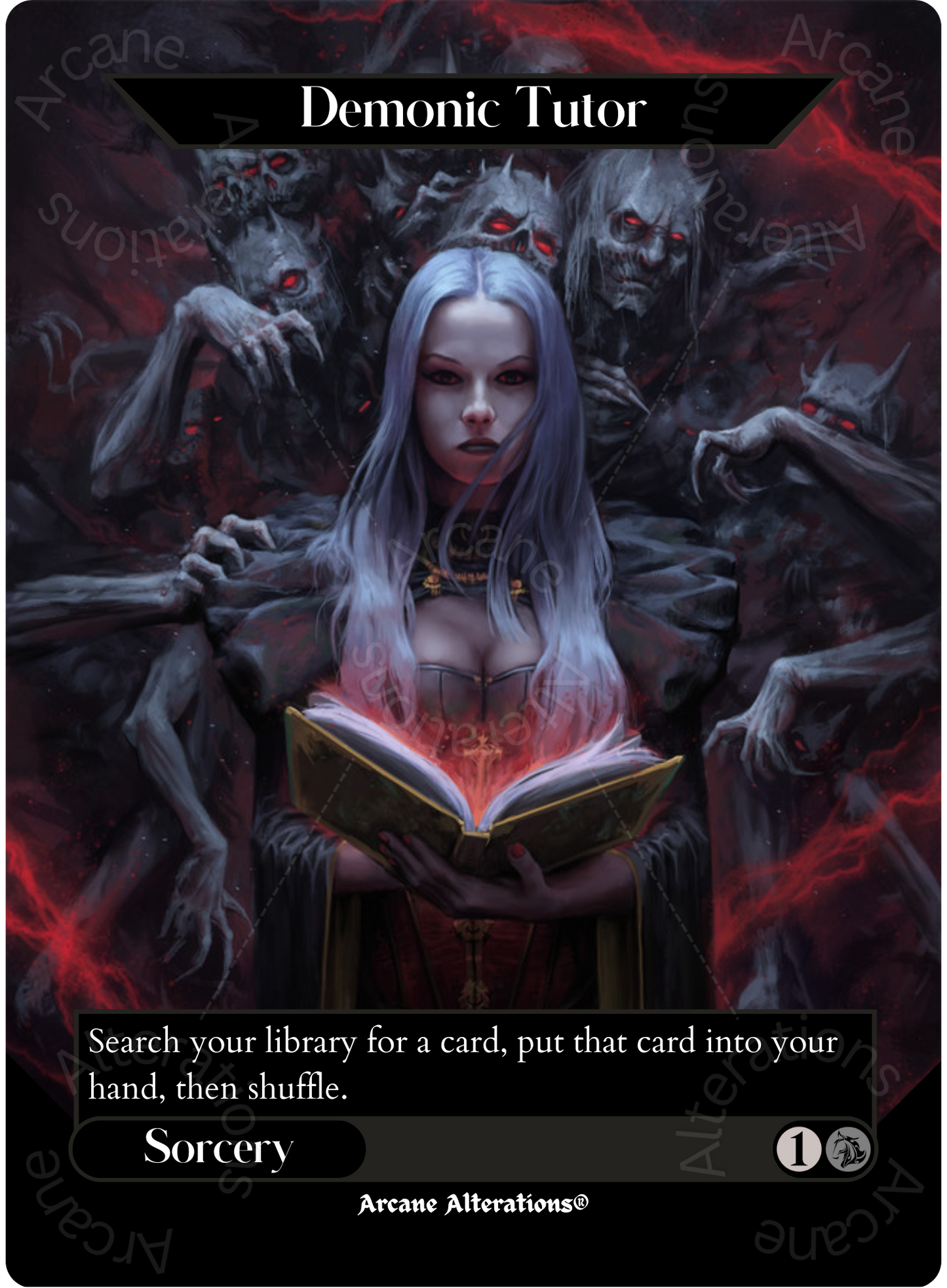 Demonic Tutor - Full Art Altered Art Custom Proxy Cards