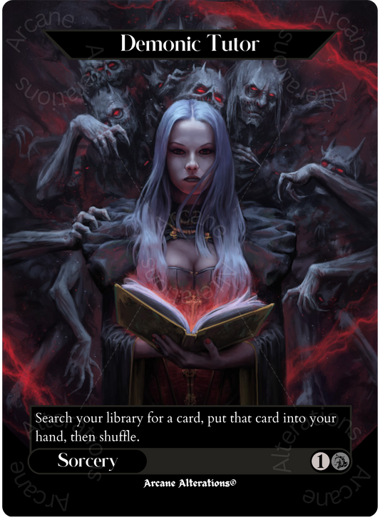 Demonic Tutor - Full Art Altered Art Custom Proxy Cards