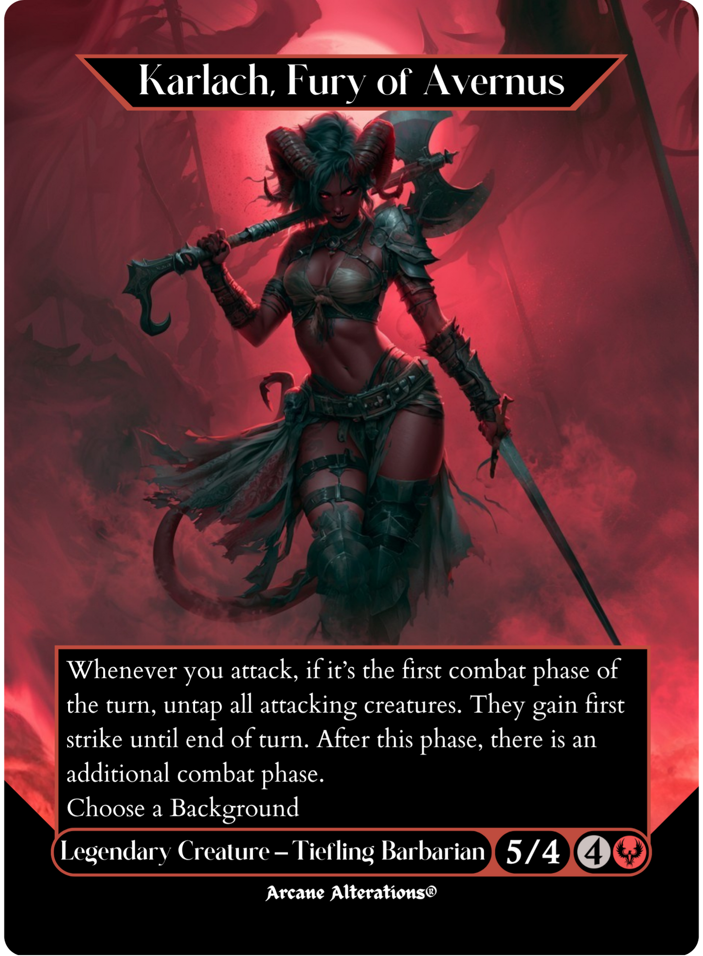 Karlach, Fury of Avernus - Full Art Altered Art Custom Proxy Cards