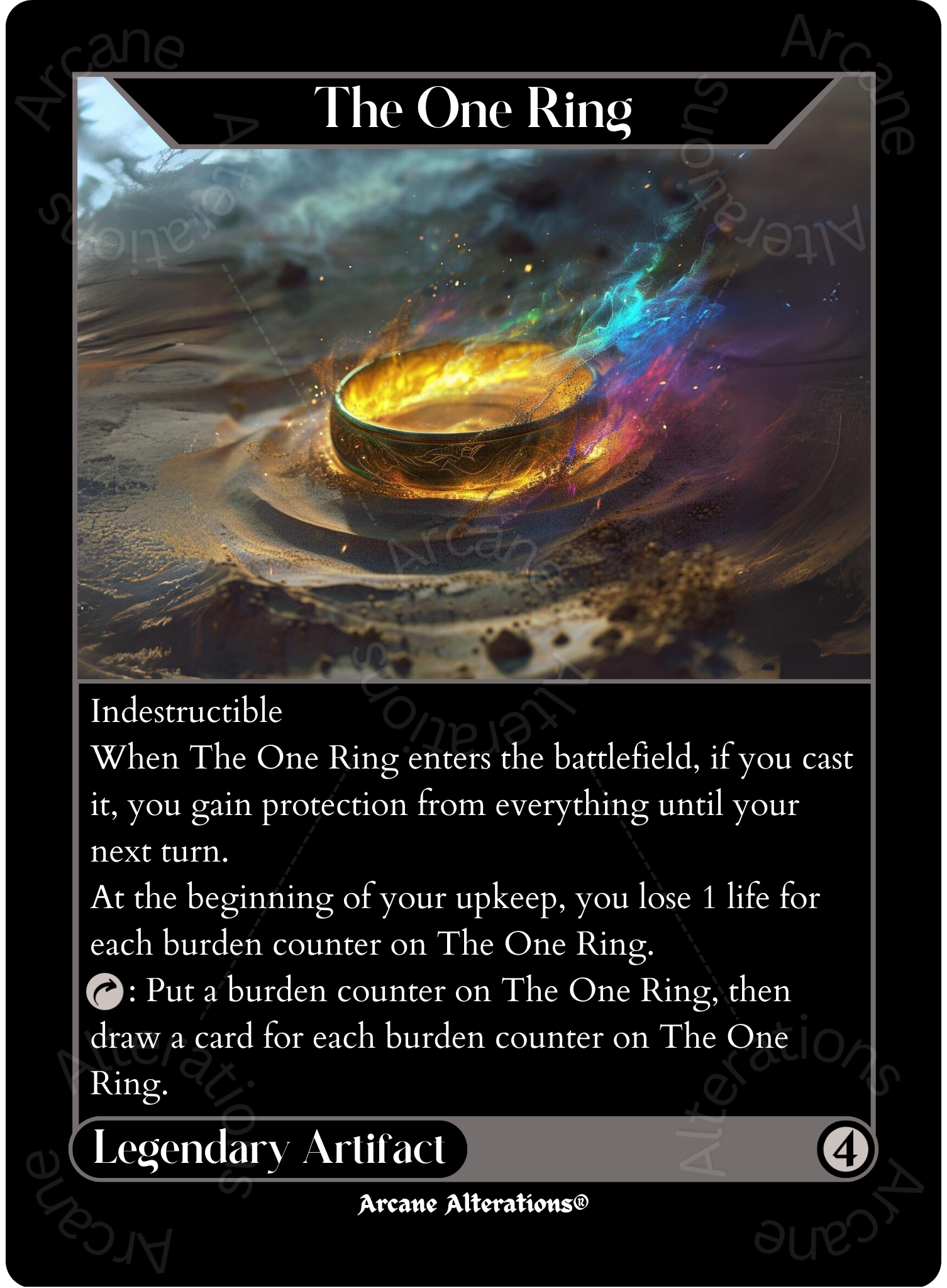 the one ring mtg card The One Ring (v1) - Old Border Retro Frame