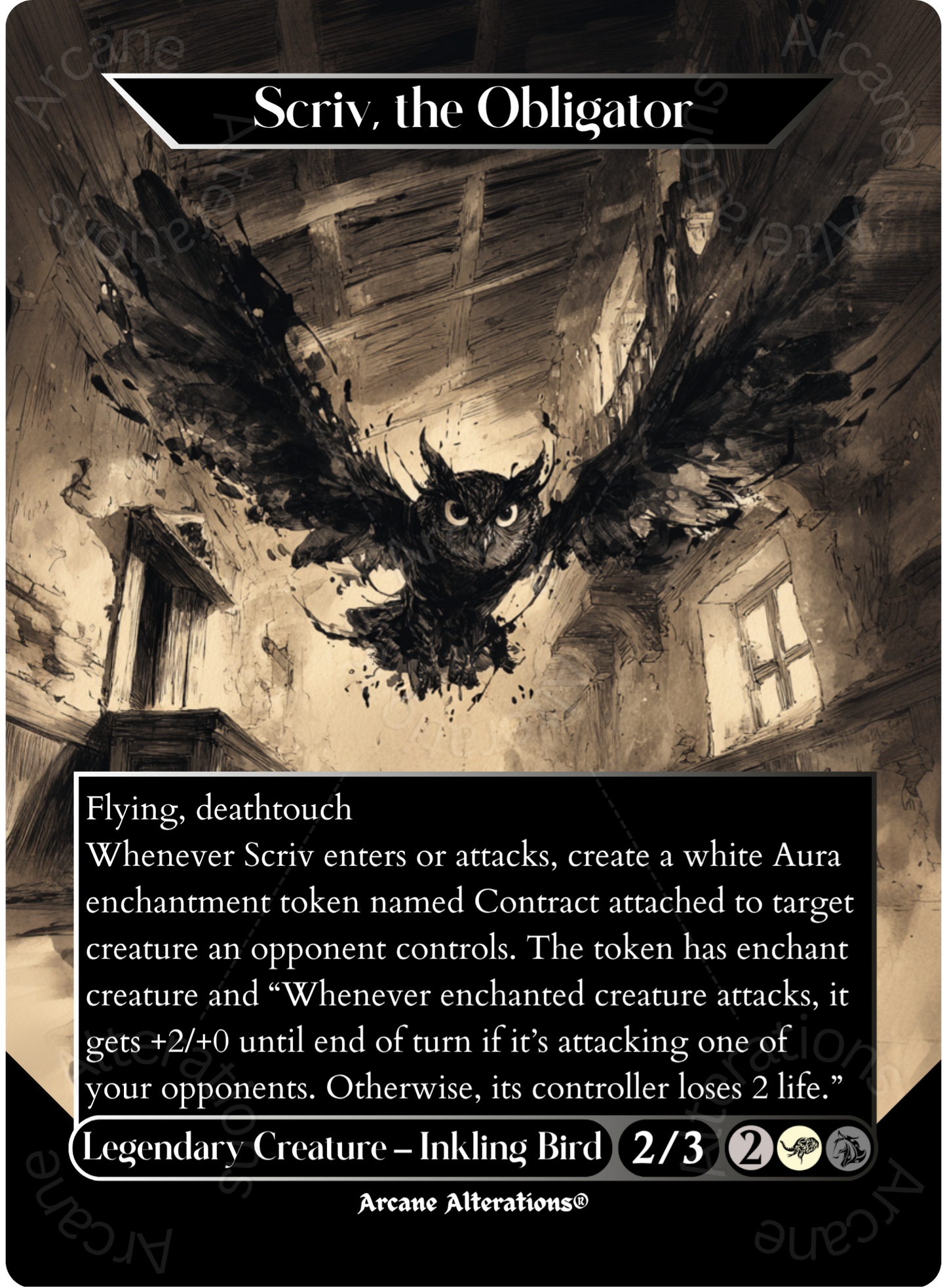 Scriv, the Obligator - Full Art Altered Art Custom Proxy Cards