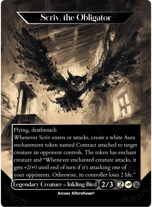 Scriv, the Obligator - Full Art Altered Art Custom Proxy Cards