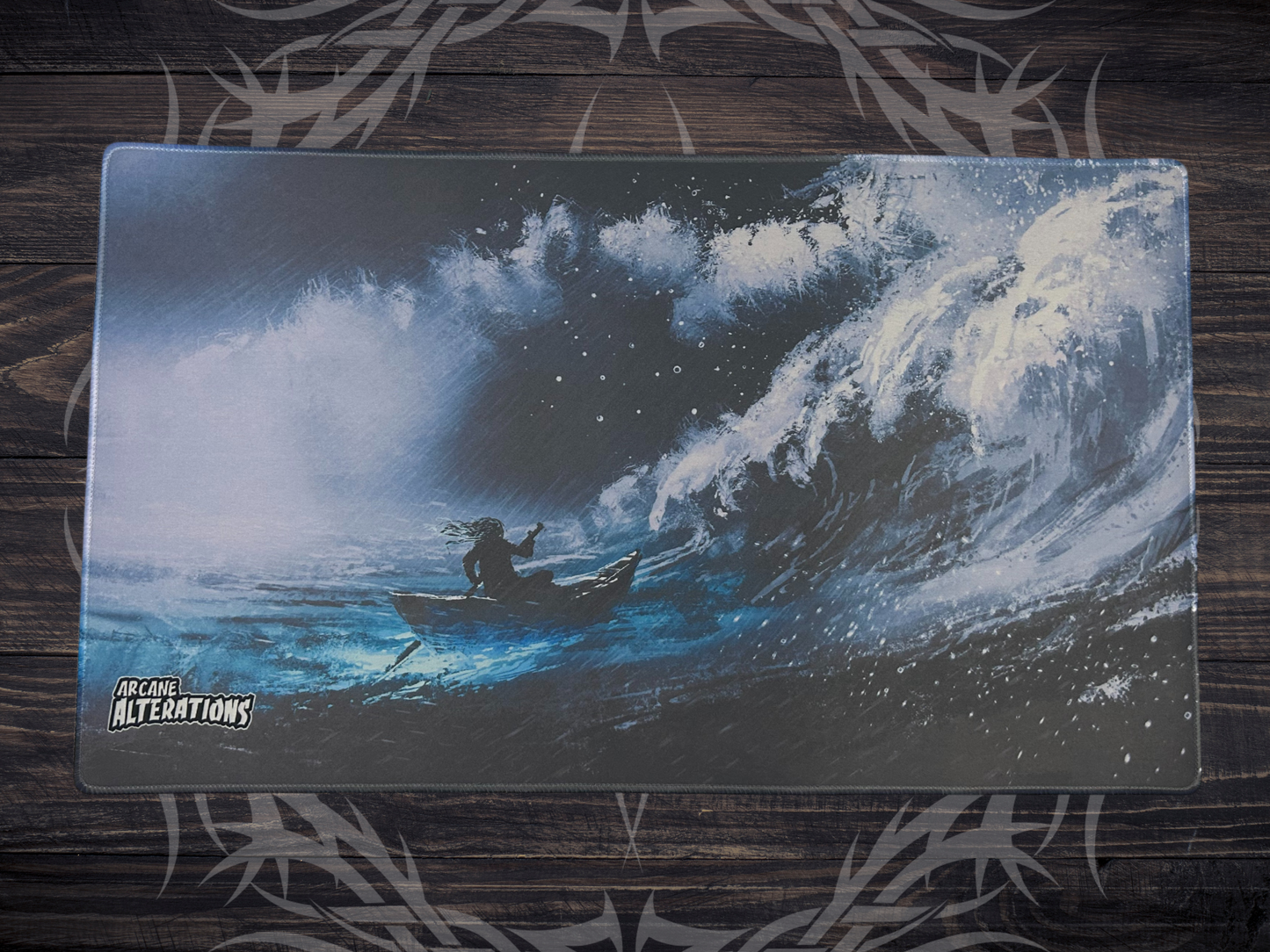 Rough Waters Stitched Edge Playmat 24"x14" (2mm)