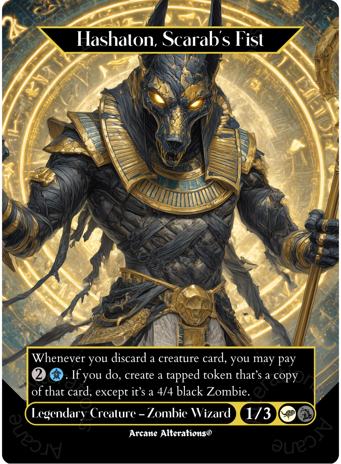 Hashaton, Scarab's Fist - Full Art Altered Art Custom Proxy Cards