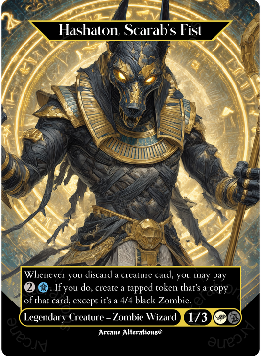 Hashaton, Scarab's Fist - Full Art Altered Art Custom Proxy Cards