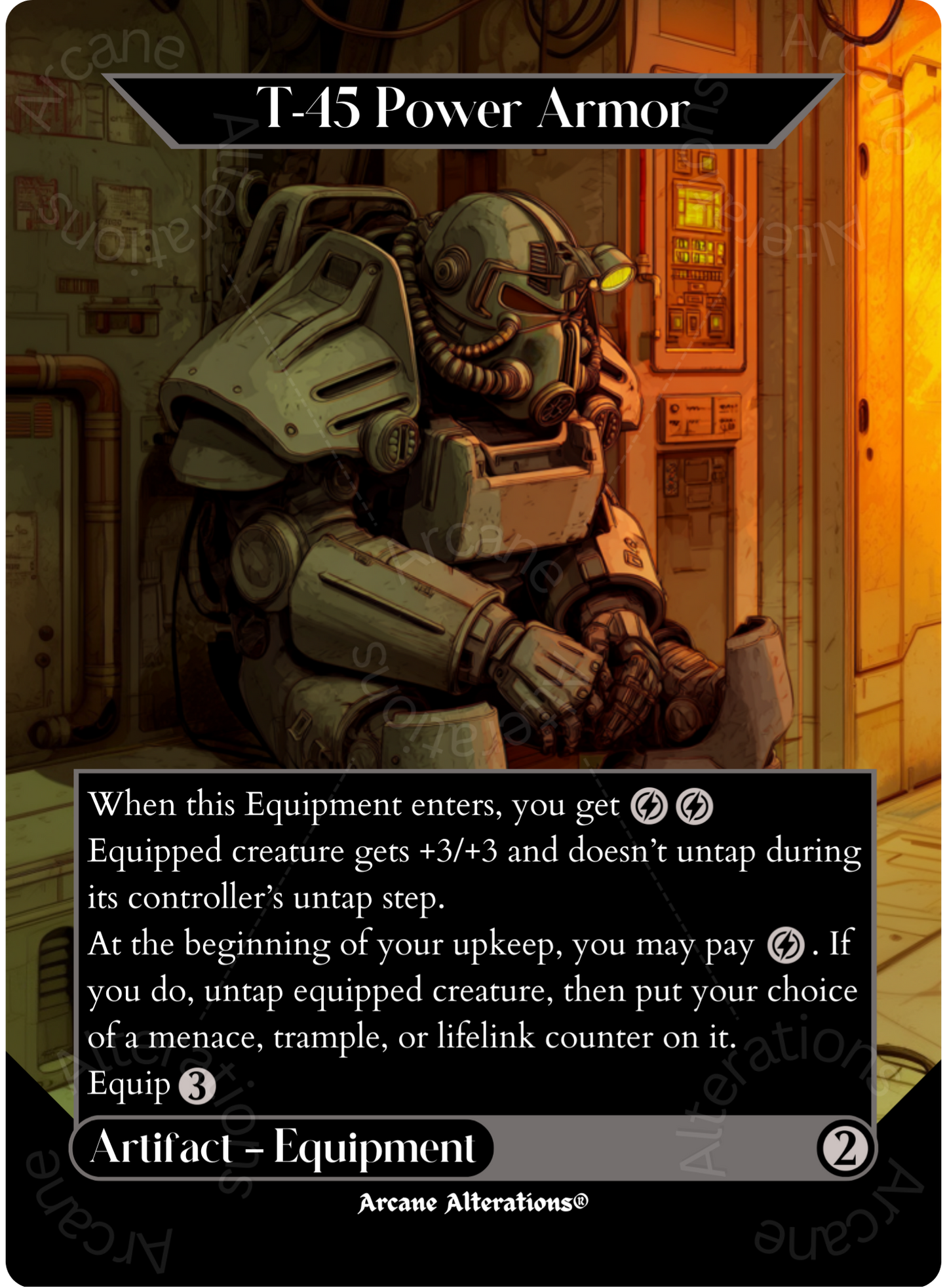 T-45 Power Armor - Full Art Altered Art Custom Proxy Cards