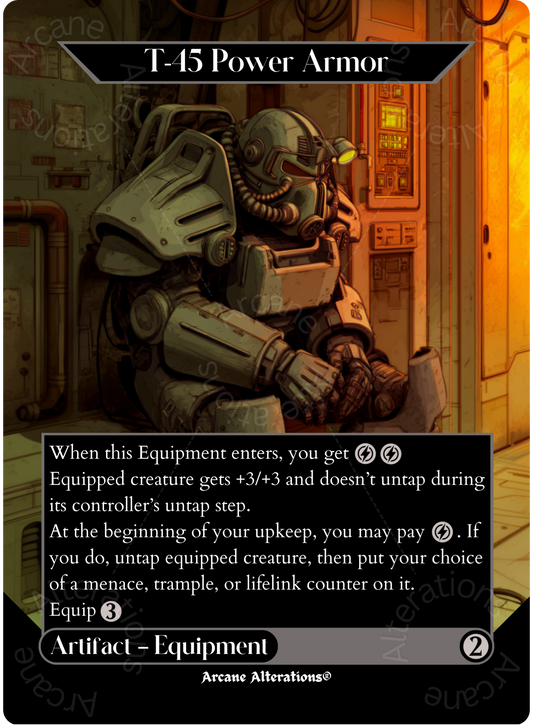 T-45 Power Armor - Full Art Altered Art Custom Proxy Cards