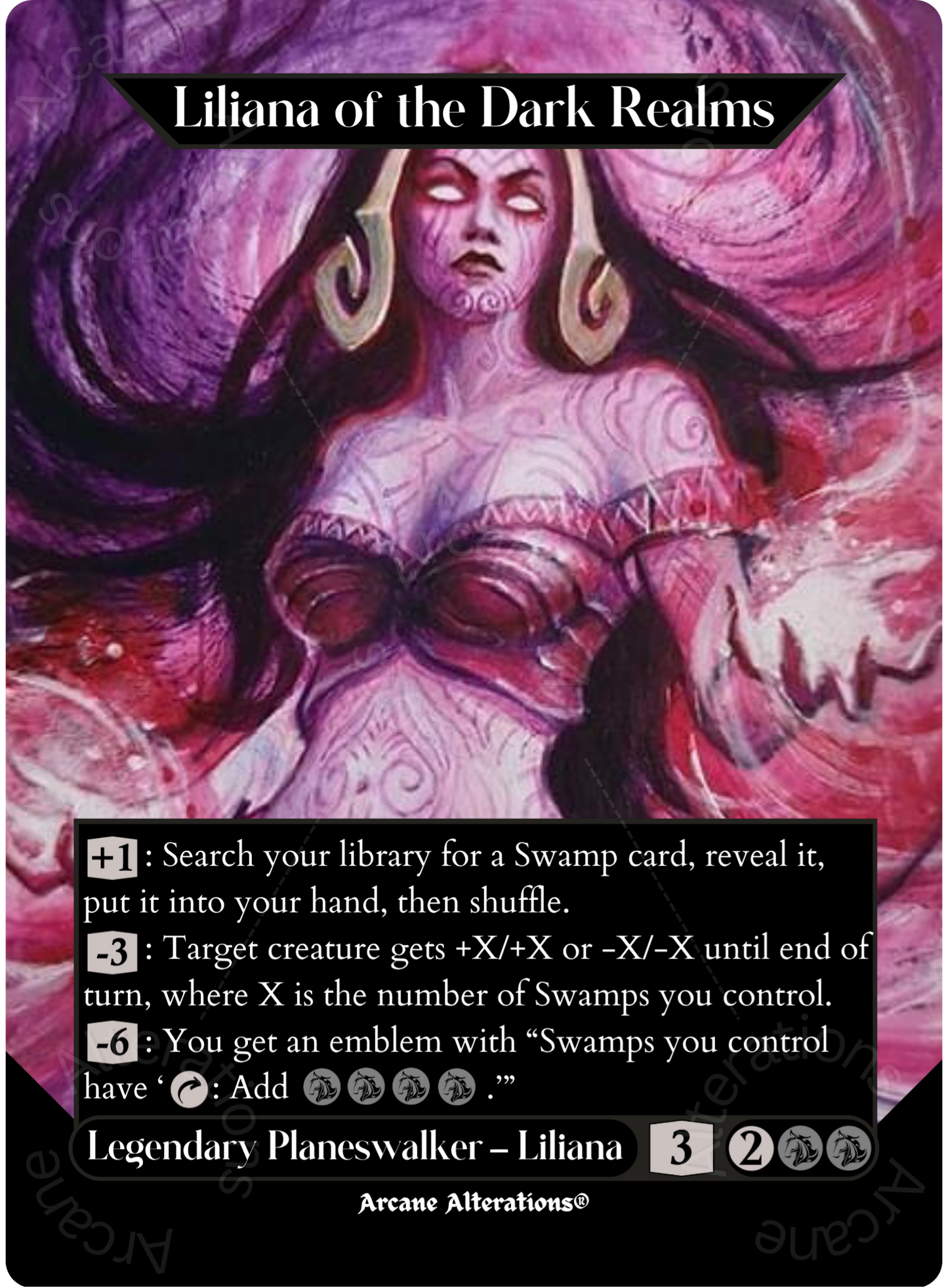 Liliana of the Dark Realms - Full Art Altered Art Custom Proxy Cards