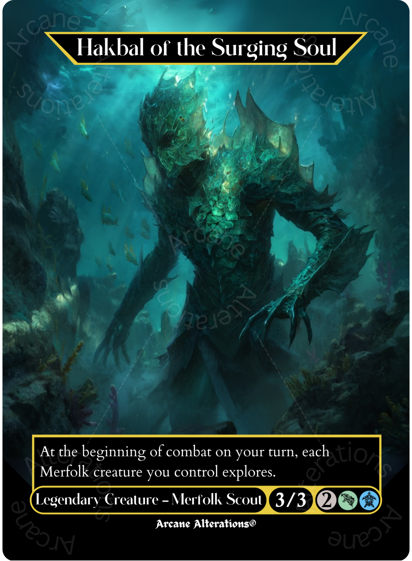 Hakbal of the Surging Soul - Full Art Altered Art Custom Proxy Cards
