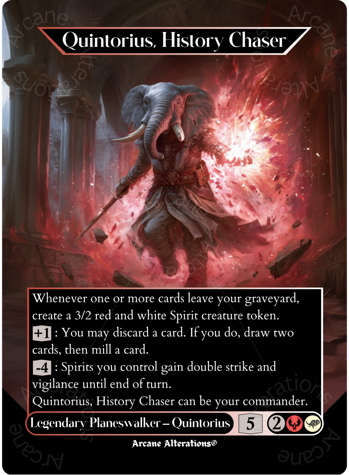 Quintorius, History Chaser - Full Art Altered Art Custom Proxy Cards
