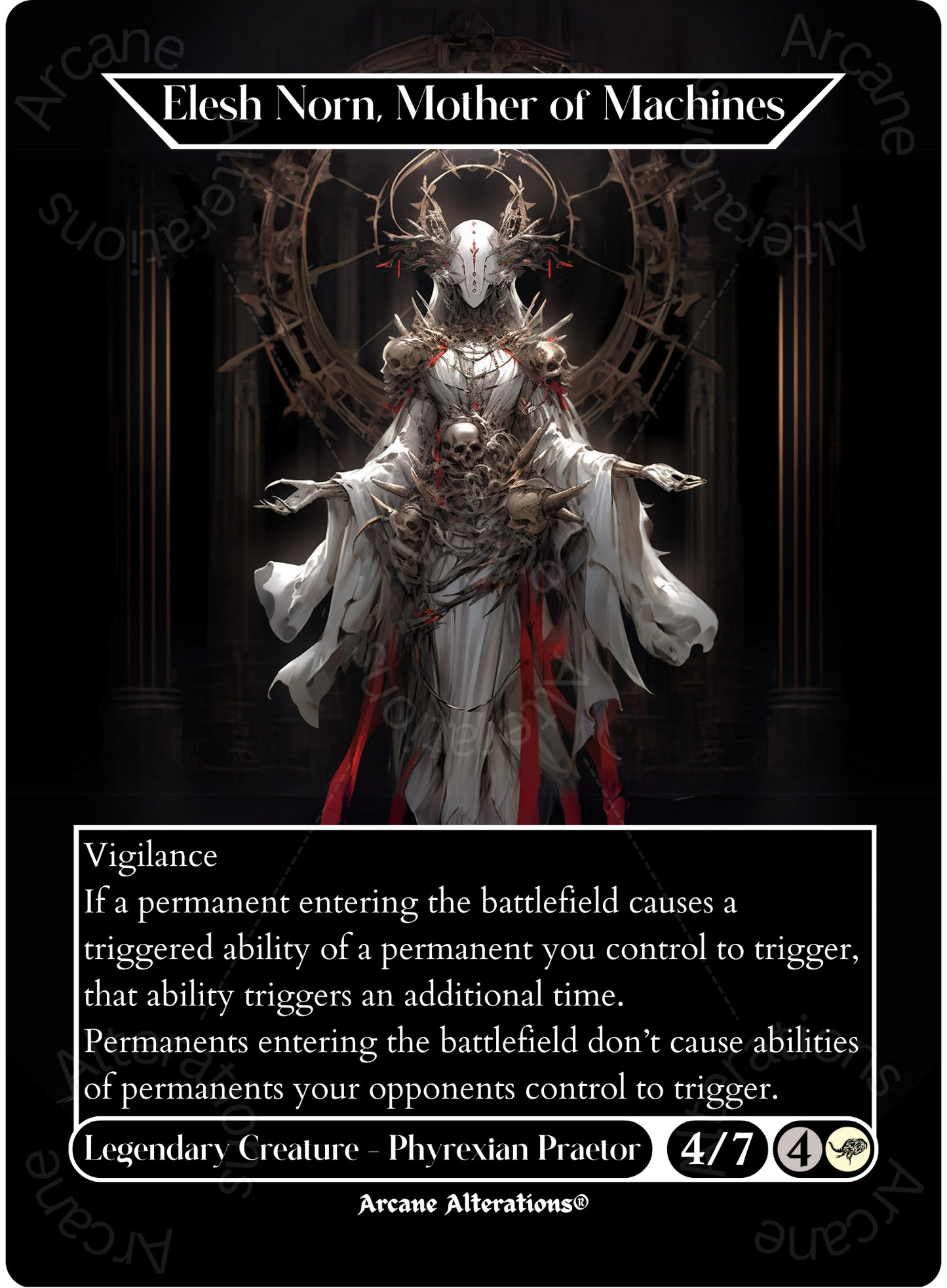 Elesh Norn, Mother of Machines - Full Art Altered Art Custom Proxy Cards